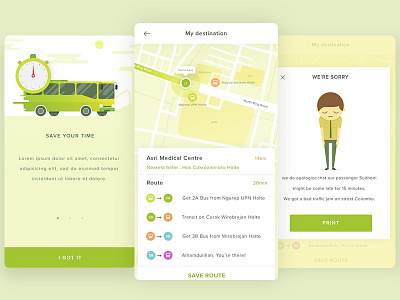 Easy Trans app bus experience icons illustration interface ios map mobile ui user ux