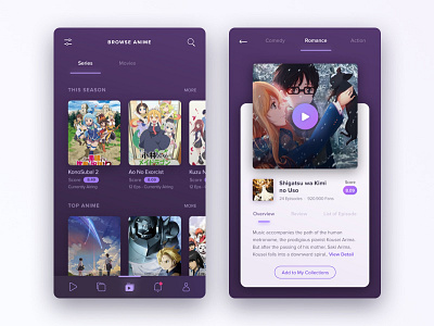 Anime Streaming Project anime app icon ios manga mobile movie streaming ui ux