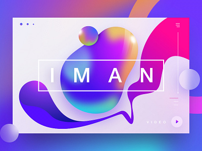 Iman itu manis landing page 3d abstract card colorful hero icon illustration iman landing slider