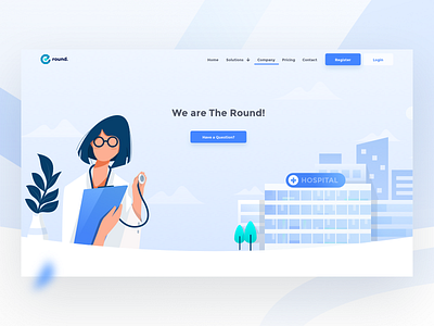 We Are The Round doctor healthy hero hospital illustration landing medic medical nurse ui