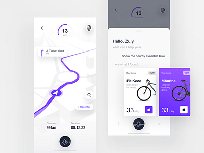Smart Bike Sharing Exploration 3d app artificial intelligence assistant bike bot card chat iphonex map mapping navigation rent rental sharing smart