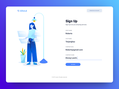 Joule Sign Up Page
