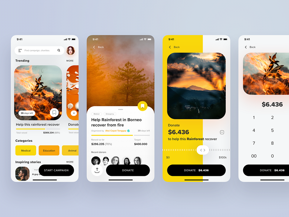 A Crowdfund Campaign App by Zazuly Aziz for Pixelz on Dribbble