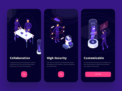 Onboarding Using Rezza Isometric Pack app crypto hero illustration isometric kit onboarding planet security space ui ux workspace