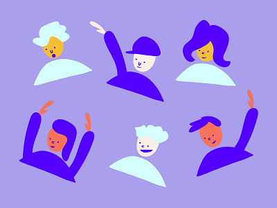 Party over here, Party over there characters illustration people vector