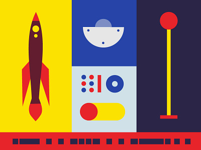 5...4...3...2...1 blast off color galaxy illustration minimal rocket space stars vector