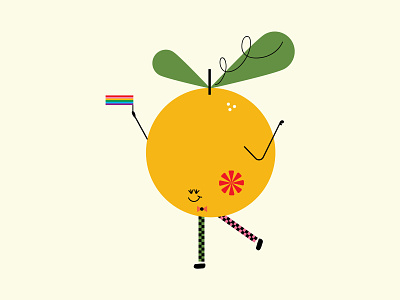 Own it. celebrate characters color design doodle graphic iconography illustration minimal orange pride rainbow