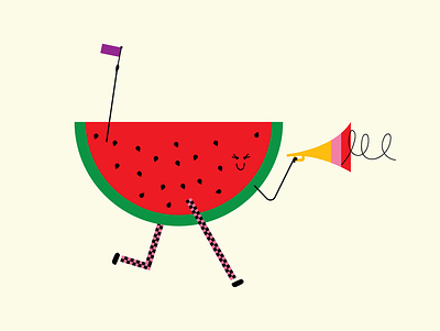 Watermelon celebrate character color design doodle graphic illustration minimal pride rainbow watermelon