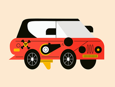 Arghhh, out to steal your booty. car character characters color graphic halloween illustration inktober minimal pirate vector