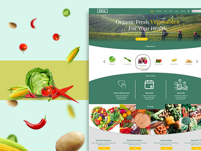 Vegetable Landing Page graphic design ui