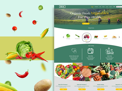 Vegetable Landing Page graphic design ui