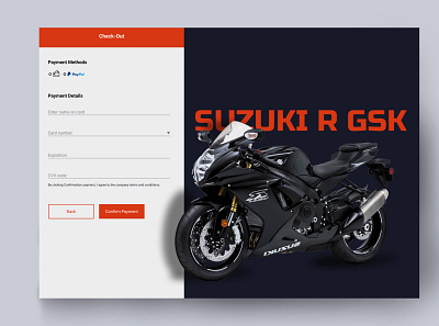 Check-out UI design - Motorcycle graphic design ui