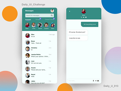 Daily UI Challenges_Day 013_Direct Message direct message ui mobile ui ui uiux web design