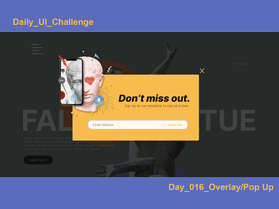 Daily UI Challenge_Day_016_PopUp_Overlay dailyui day017 overlay popup uiux webdesign