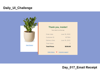 Daily UI Challenge_Day_017_EmailReceipt daily dailyui day017 uiux webdeisgn