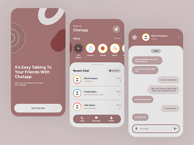 Mobile Chat Application animation app application branding chat chatapp cream design graphic design illustration infotech it logo pink snepitech technology ui ux vector webdesigning