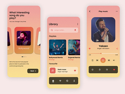 Music Mobile Application animation app application branding design gana graphic design illustration logo motion graphics music ui ux vector webdesign