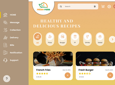 Fresh Food - Web Design animation app application branding delivery design food graphic design illustration logo motion graphics snepitech ui vector