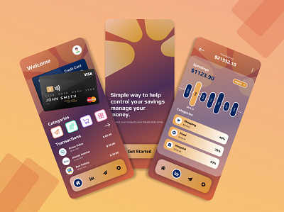Banking Mobile Application 3d animation app application branding design graphic design illustration logo motion graphics ui vector
