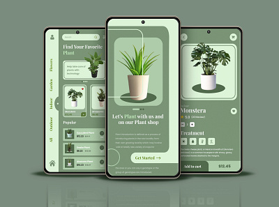 Let's Feel Some Greenery animation app application branding design graphic design illustration logo snepitech ui vector