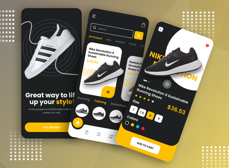 E-commerce Shoes Mobile Application by Snepi Tech on Dribbble