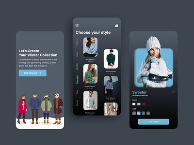 Winter shopping animation app application branding design graphic design illustration logo snepitech ui vector