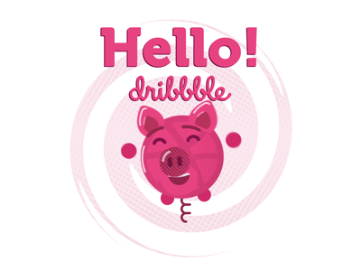 Hello Dribbble dance dribbble first gif hello! loop pig shot