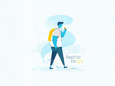 Reach For The Light design flat vector