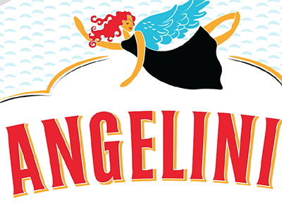 Angelini's Biscotti brand design label logo