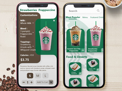 Starbucks ui design app design ui ux web xd xd design