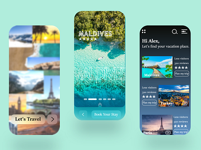 Travel App UI Design app design minimal ui web xd xd design