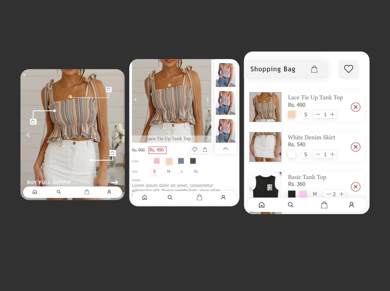 clothing app UI design for iPad by Mokshi Soti on Dribbble
