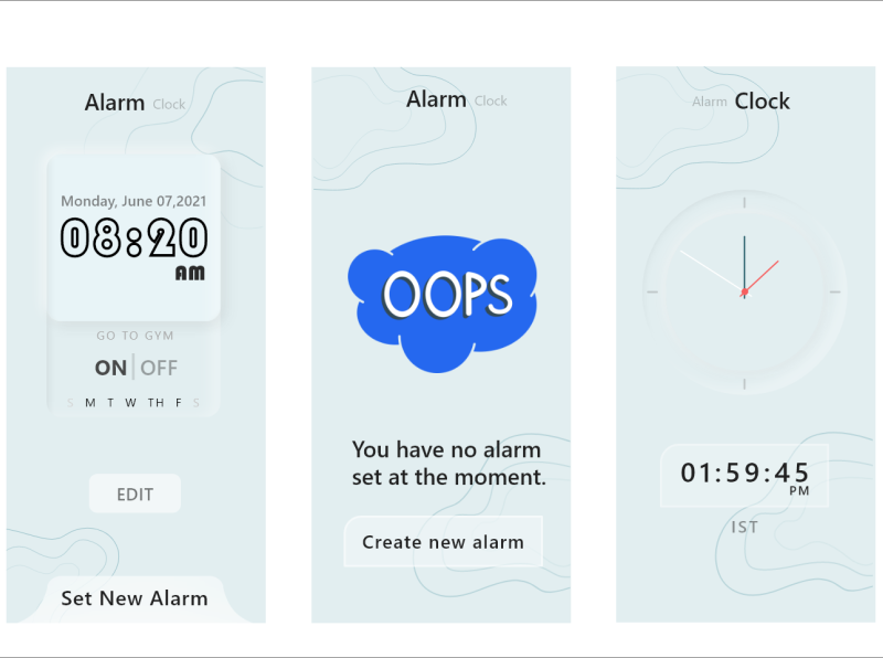 Alarm App Ui By Mokshi Soti On Dribbble