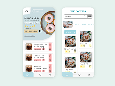 A food oredering app UI app design minimal web xd xd design