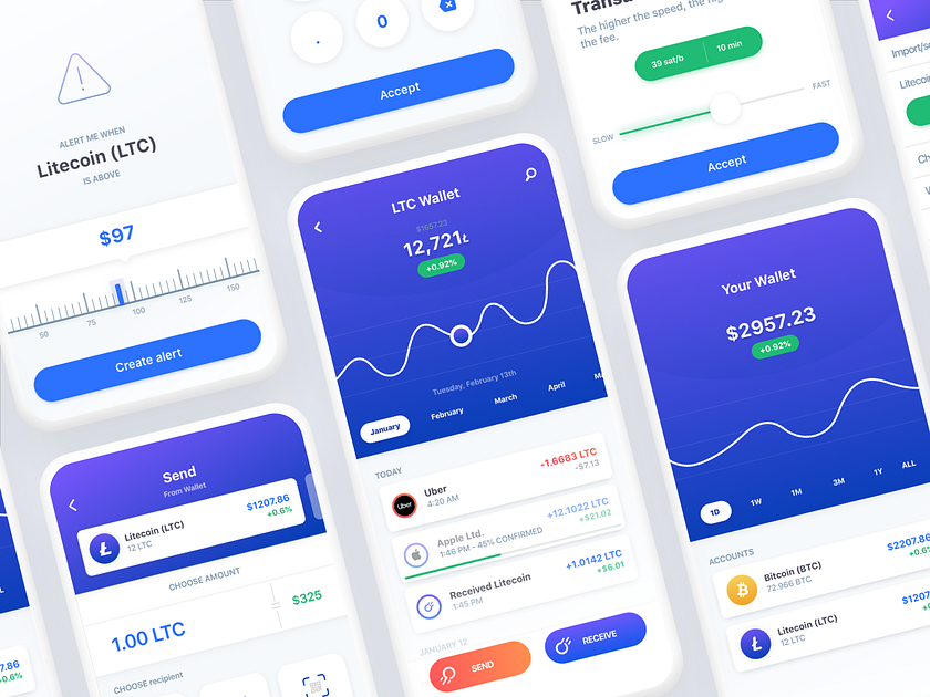 Litecoin Cryptocurrency Wallet app by Squareblack Studio on Dribbble