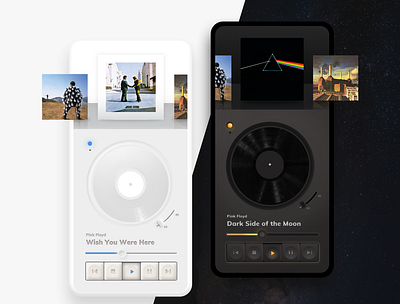 Retro Music Player App Concept app dark mode light mode mobile music music app music application music player music player ui neumorphism player player ui retro