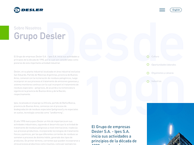 Desler / About us design tipography ui web