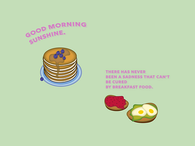 Morning avocado breakfast design flat food illustration jam menu morning pancake sunshine