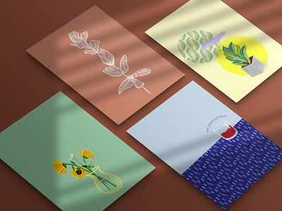 4 art brand branding design flat flower graphic design illustration pattern poster art web