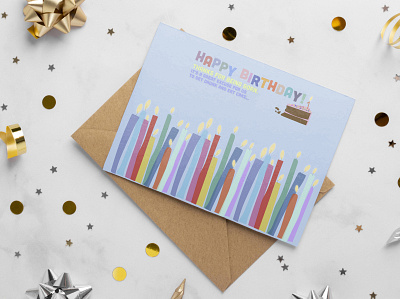Happy birthday art design flat graphic design illustration postcard design web