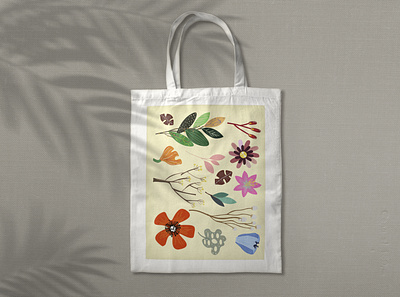 Flower BAG art bag branding design flat flower graphic design illustration logo web