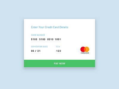 Credit Card Component Concept card checkout credit card master card ui