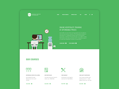 Landing page concept hospitality institute landing page ui ux web design