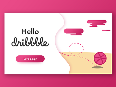 Hello dribbble clean debut design first shot flat illustration simple ui ux