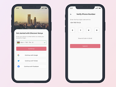 Registration/Login: Phone Number Verification for Discover Kenya