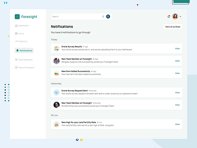 Notifications Page - SaaS Dashboard Design