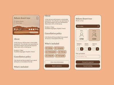 Daily UI #001 - Tour booking app app booking daily ui design tourism ui