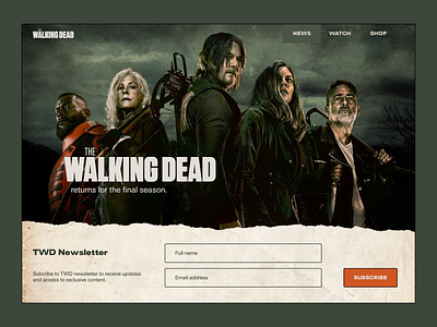 Daily UI #003 - Landing page daily daily ui design fan made figma landing page the walking dead tv series ui website