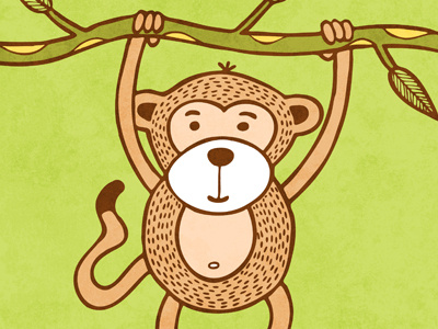 Monkey illustration jungle monkey nursery