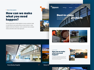 Hanson dark grid home page ui ux web design